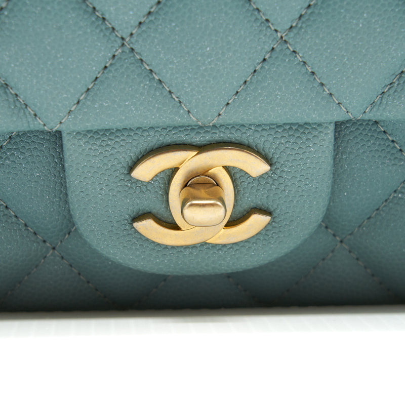 Chanel Classic double flap bag caviar Blue Brushed GHW