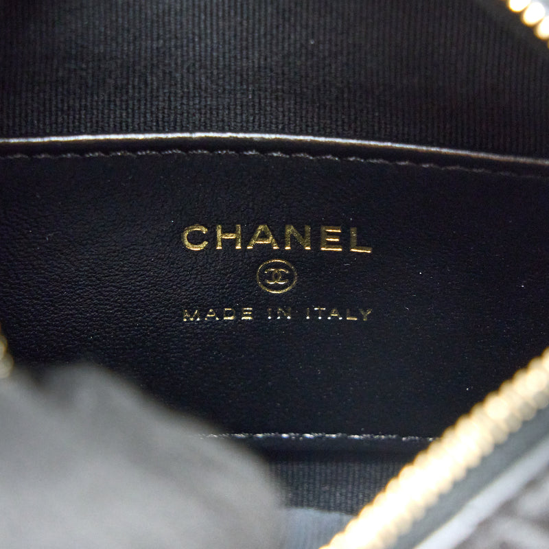 Chanel 23C Round Clutch Lambskin Black LGHW (Microchip)