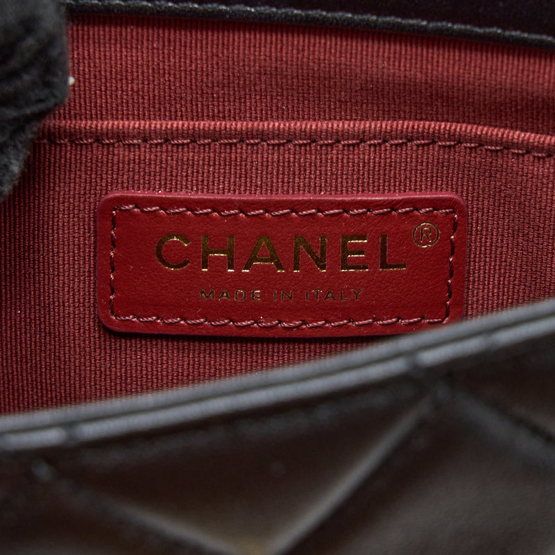 Chanel 21B Seasonal Quilted Square Flap Bag Lambskin Black Brushed GHW (Microchip)