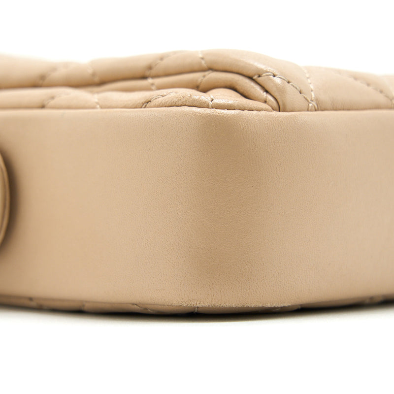 Chanel Small Vertical Camera Bag With Chain Lambskin Beige LGHW