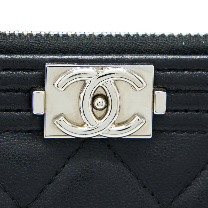 Chanel Boy Clutch Lambskin Black SHW