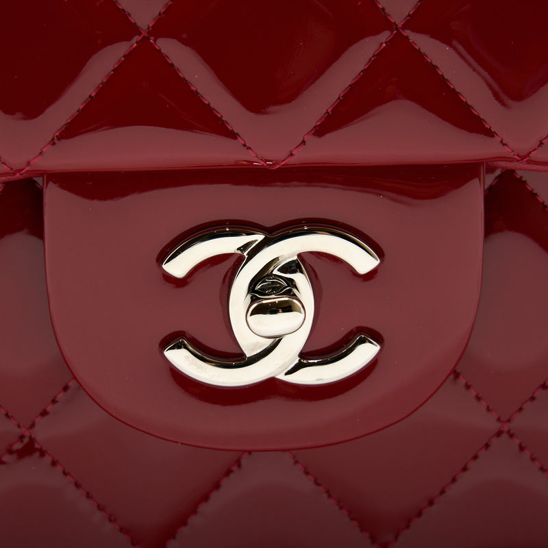 Chanel Jumbo Classic Flap Bag Patent Red SHW