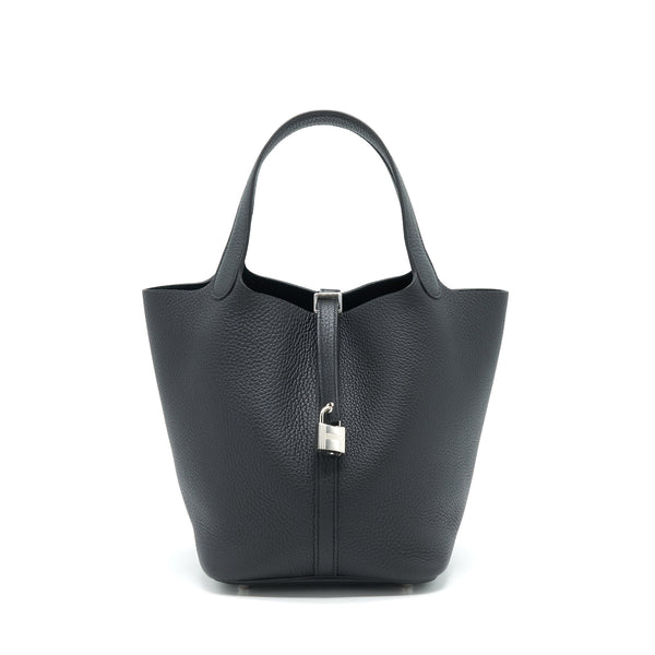 Hermes Picotin 22 Noir SHW Stamp Z