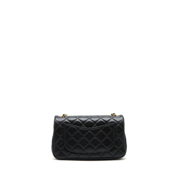 Chanel 22C pearl crush mini Rectangular Lambskin Black GHW (microchip)