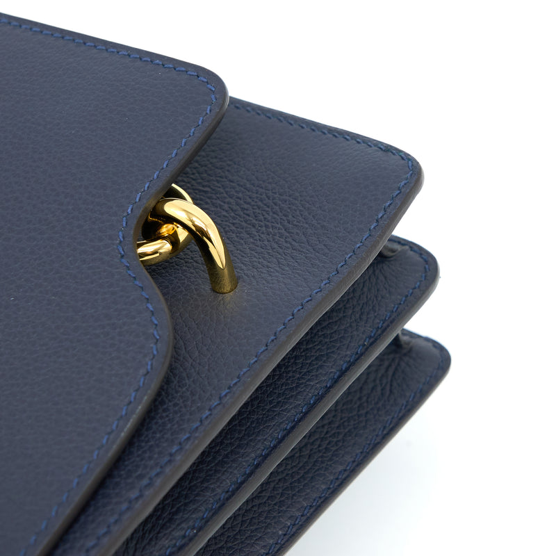 Hermes Mini Roulis Evercolour Blue Nuit GHW Stamp Z