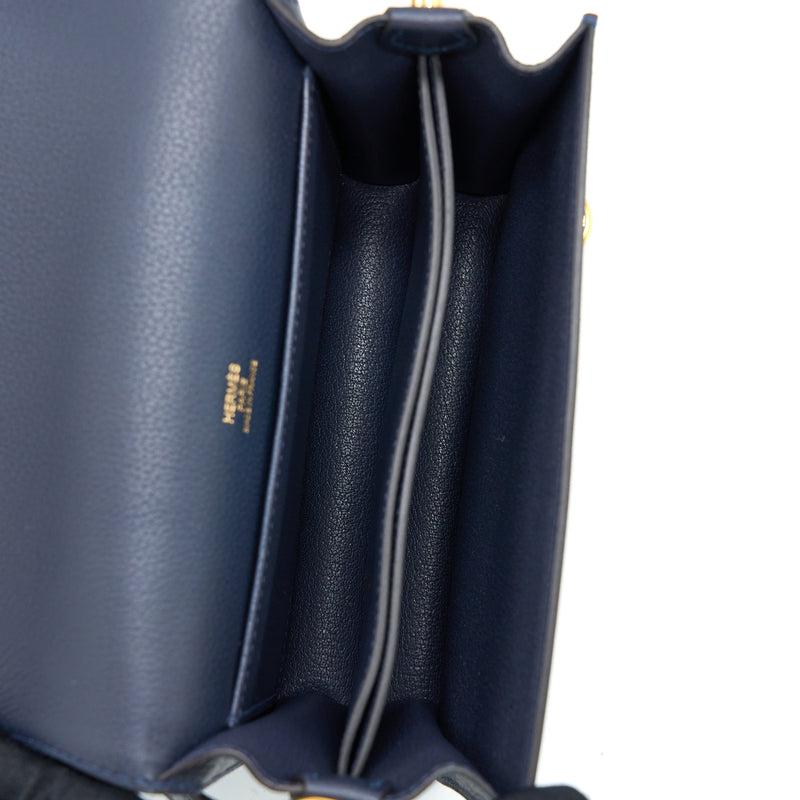 Hermes Mini Roulis Evercolour Blue Nuit GHW Stamp Z