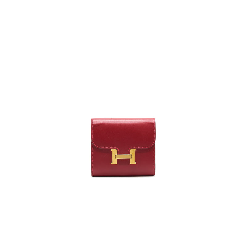 Hermes Mini Constance Wallet Red with GHW