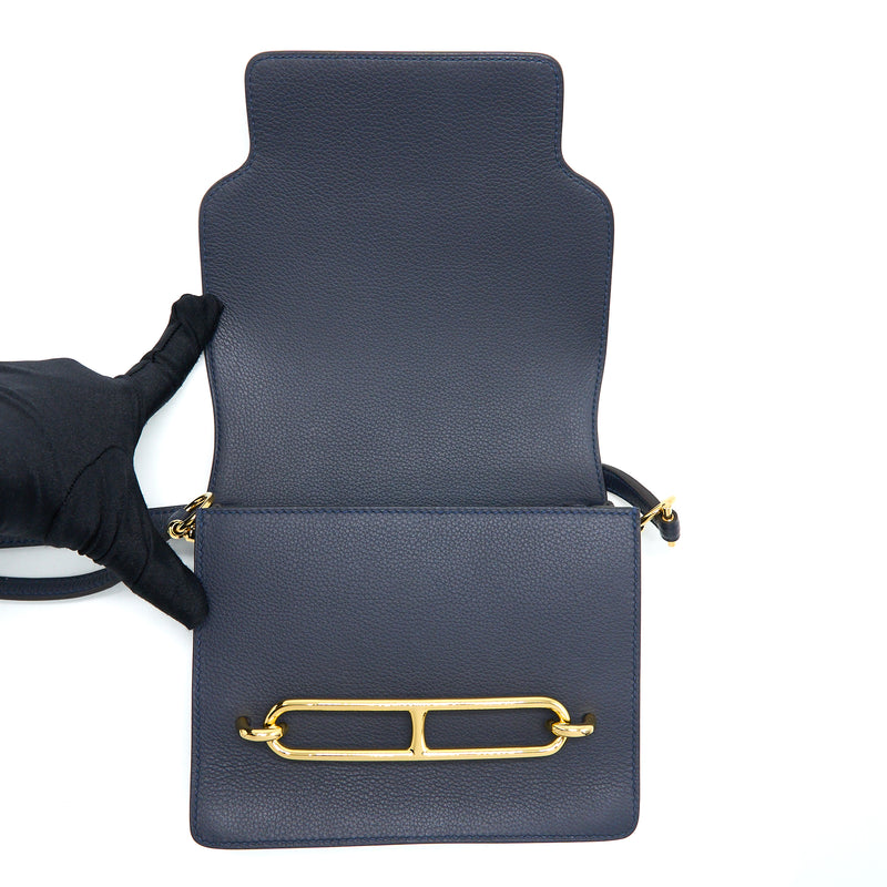 Hermes Mini Roulis Evercolour Blue Nuit GHW Stamp Z