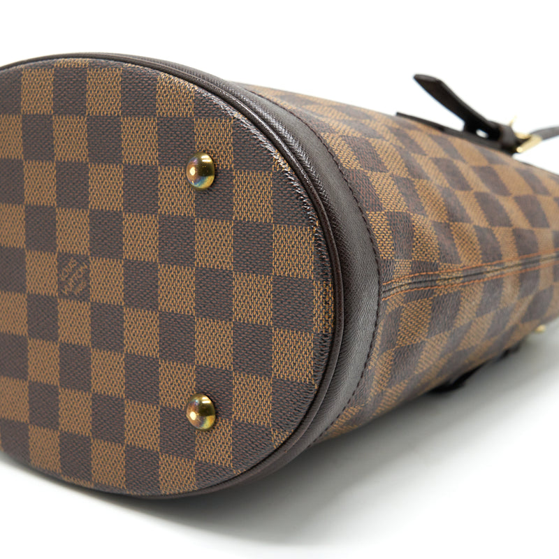 Authentic Louis Vuitton Damier Ebene Bucket Marais Brown Handbag