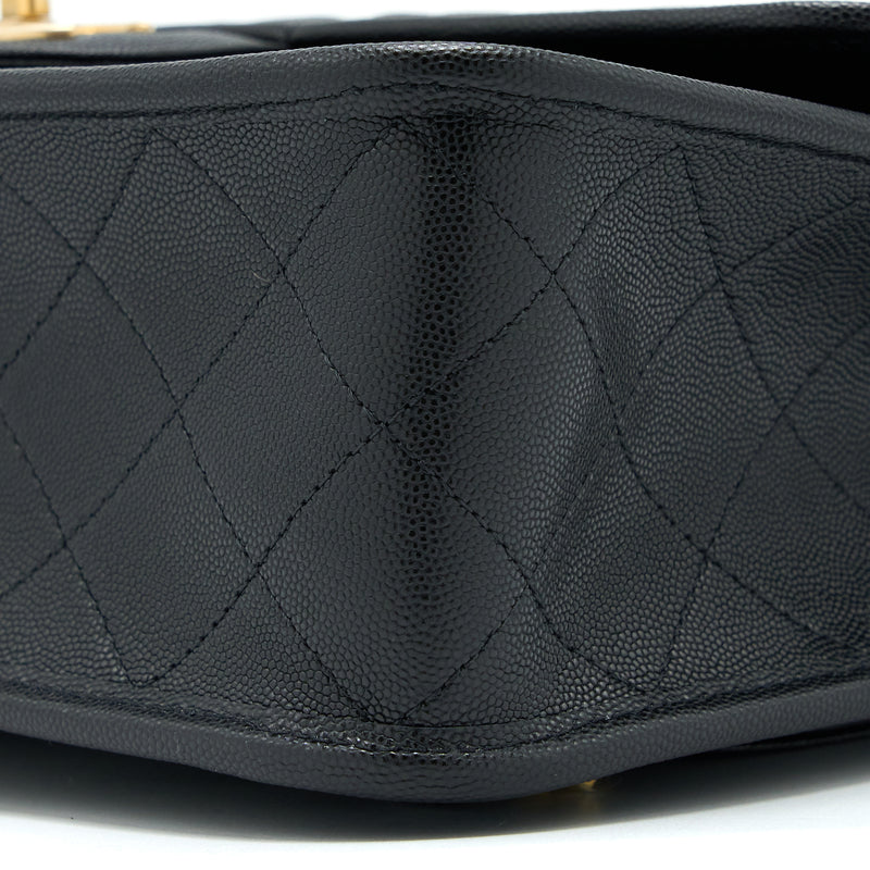 Chanel 22K Large Backpack Caviar Black Brushed GHW (Microchip)