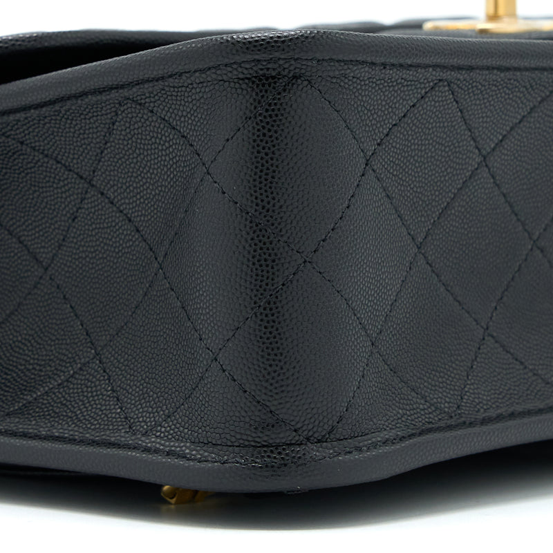 Chanel 22K Large Backpack Caviar Black Brushed GHW (Microchip)