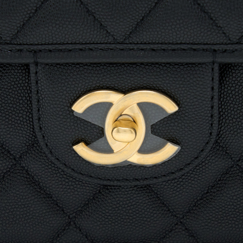 Chanel 22K Large Backpack Caviar Black Brushed GHW (Microchip)