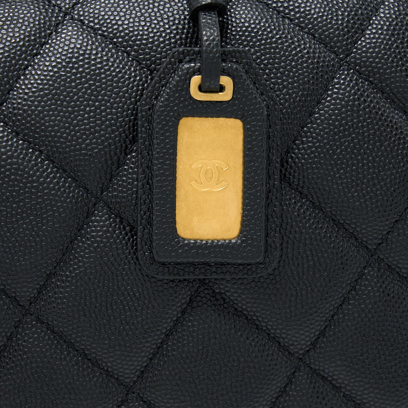 Chanel 22K Large Backpack Caviar Black Brushed GHW (Microchip)