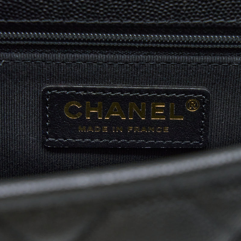 Chanel 22K Large Backpack Caviar Black Brushed GHW (Microchip)