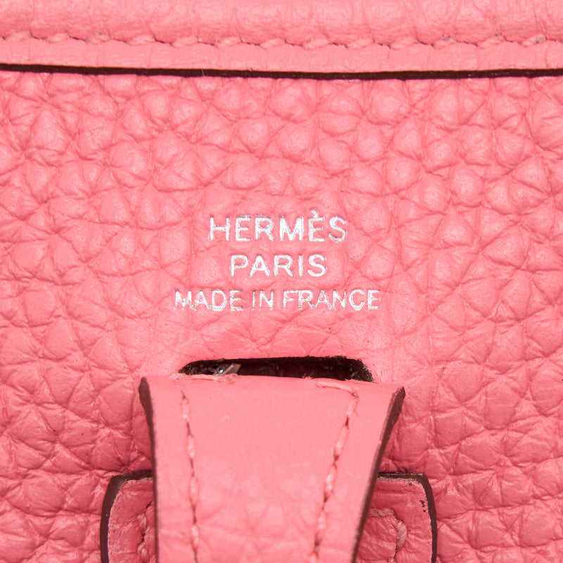 Hermes Mini Evelyne Clemence Rose Azalee SHW Stamp Y