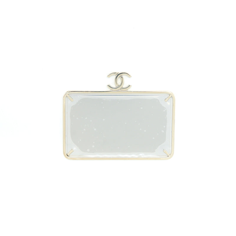 Chanel 22P Quilted Mini Box Vanity With Chain Lambskin White LGHW
