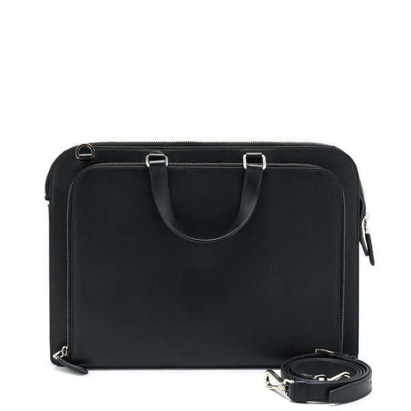 Prada Saffiano Briefcase Black SHW