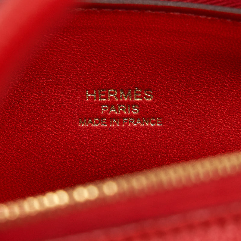 Hermes mini Bolide Chevre rouge De coeur GHW STAMP D