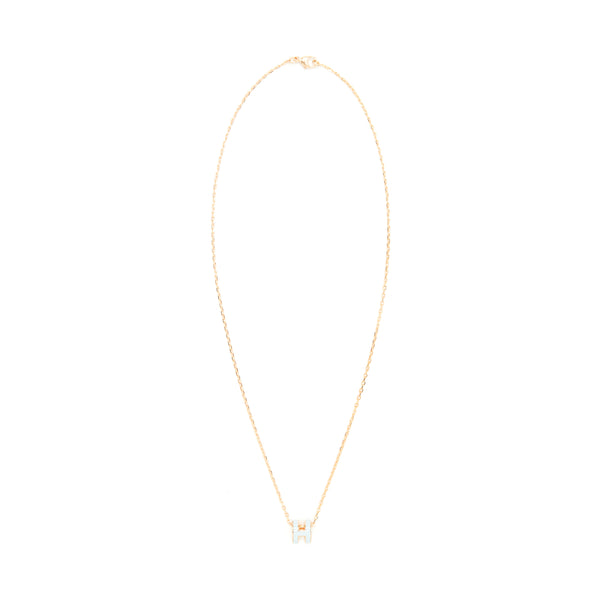 Hermes Mini Pop H Pendant Blue Zephyr RGHW