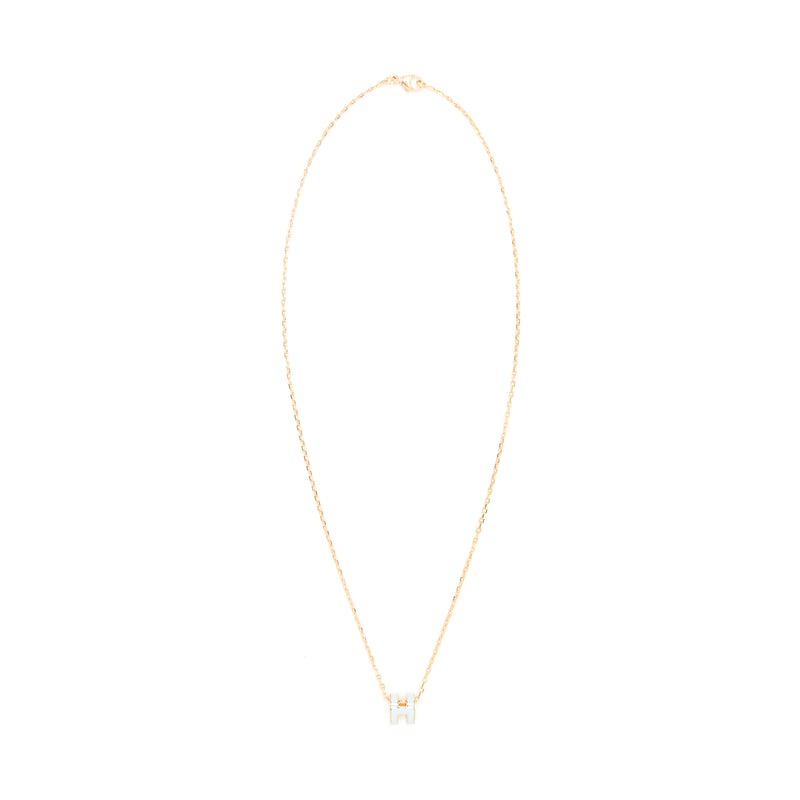 Hermes Mini Pop H Pendant Blue Zephyr RGHW