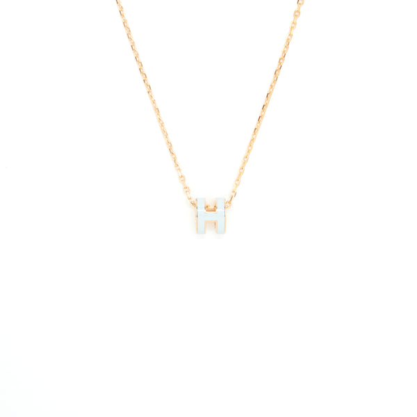 Hermes Mini Pop H Pendant Blue Zephyr RGHW