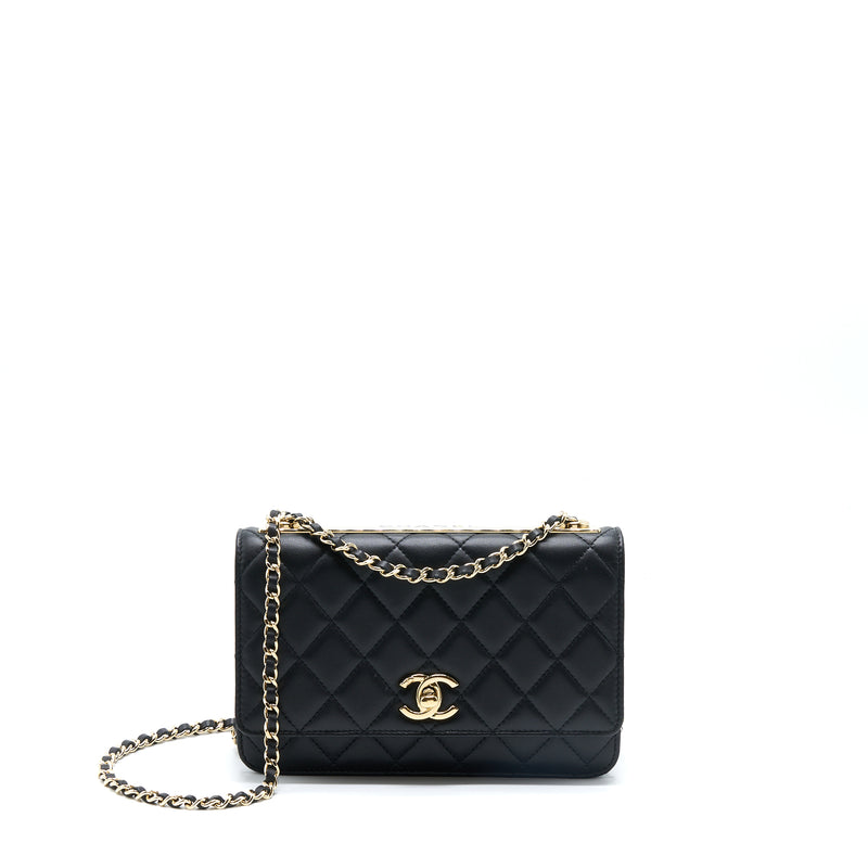 CHANEL Lambskin Quilted Trendy CC Wallet On Chain WOC White 944569