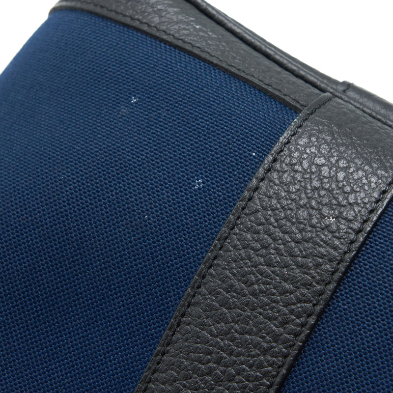 Hermes Garden Party Pocket 36cm (Stamp X GS 008 HI) Blue Canvas with Black  Leather Trim, with Strap & Dust Cover