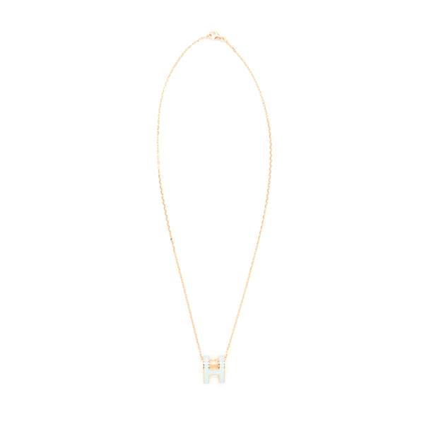 Hermes Pop H Pendant Blue Zephyr RGHW