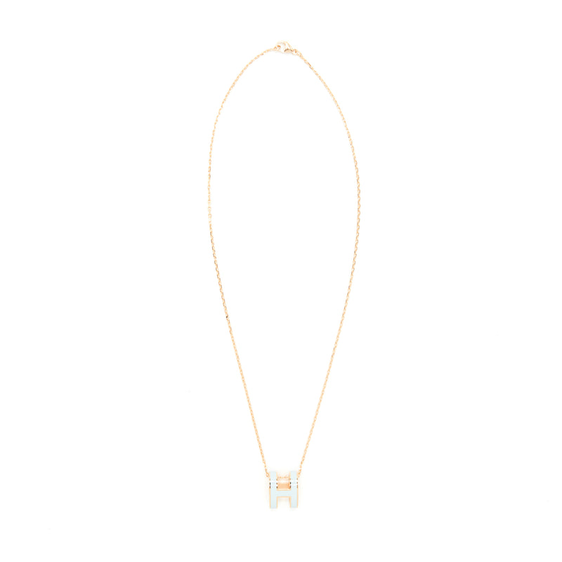 Hermes Pop H Pendant Blue Zephyr RGHW