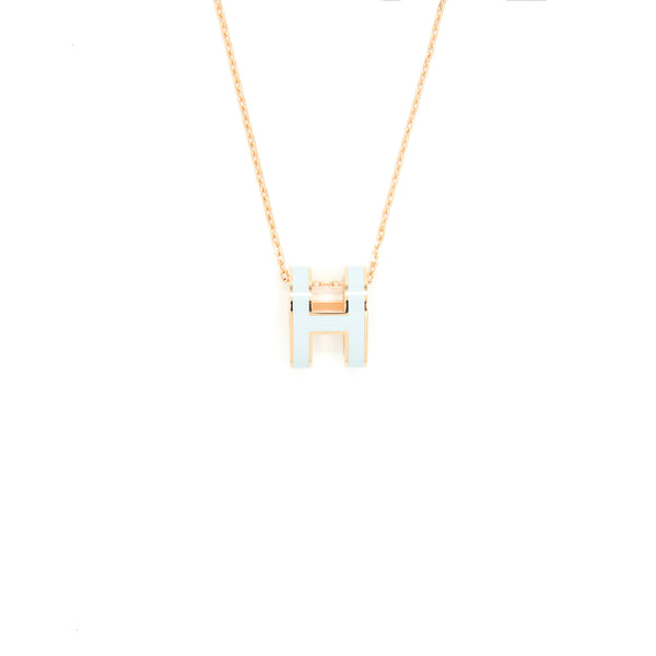 Hermes Pop H Pendant Blue Zephyr RGHW