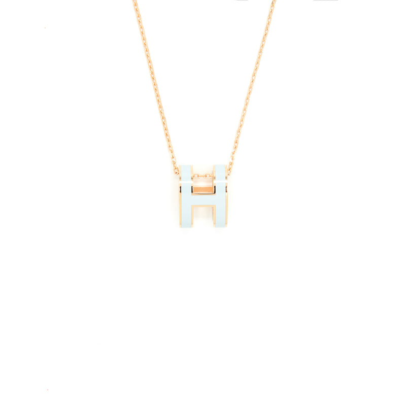 Hermes Pop H Pendant Blue Zephyr RGHW