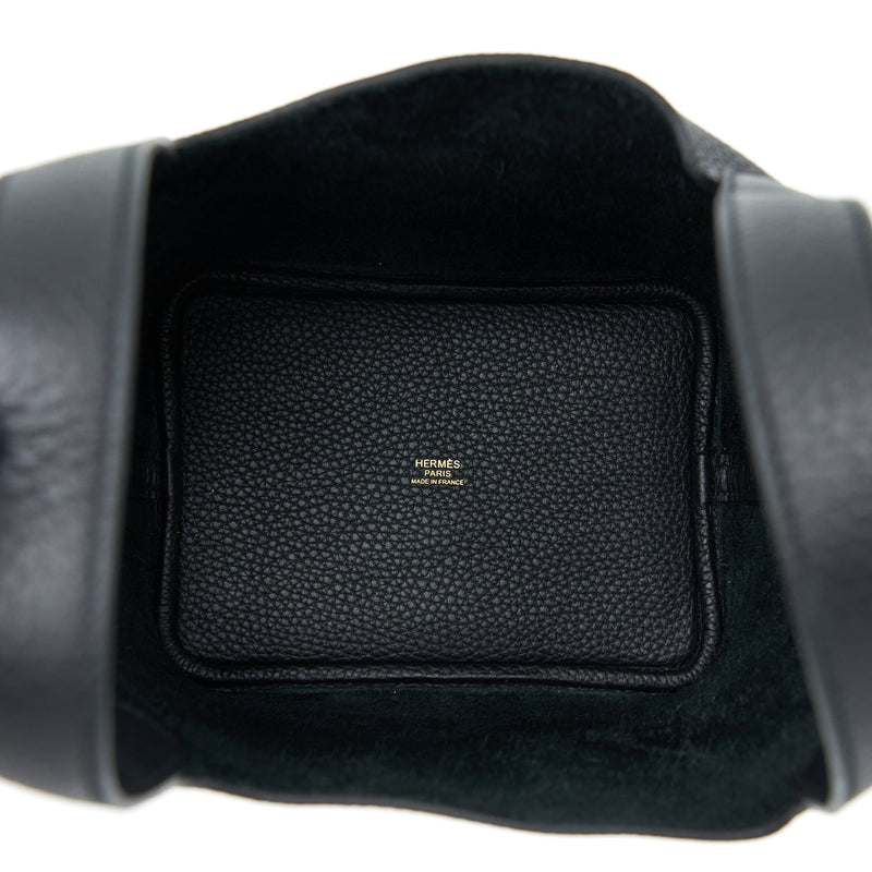Hermes Picotin 18 Clemence Black GHW Stamp U