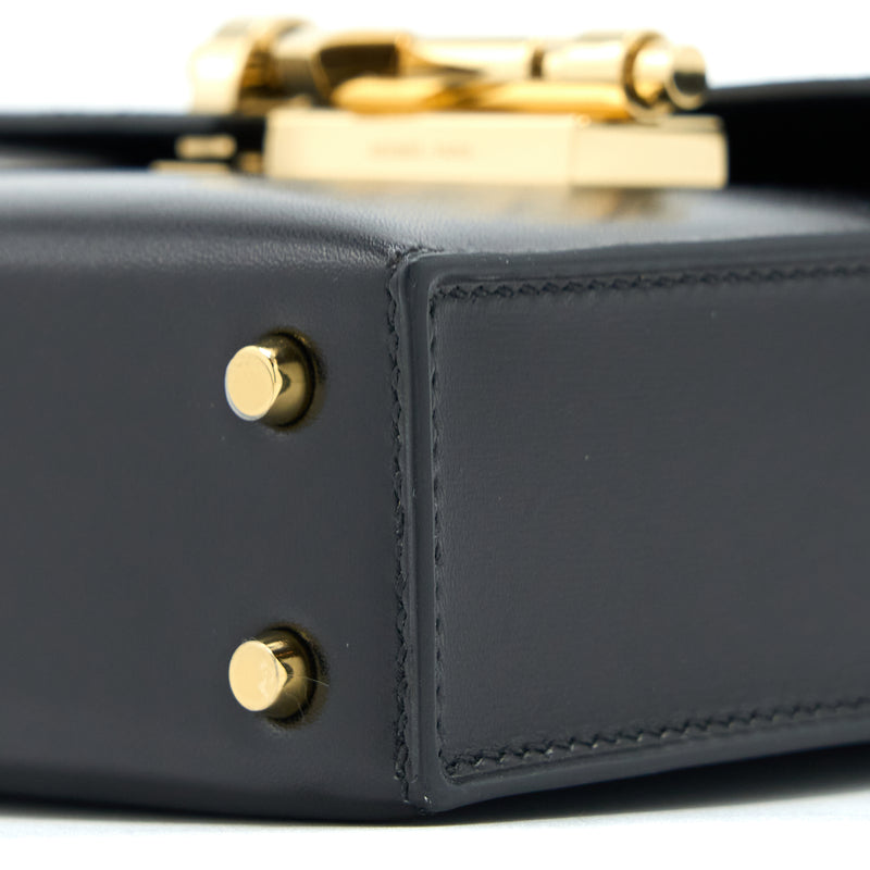 Hermes Mini Verrou Bag Box Black GHW STAMP D