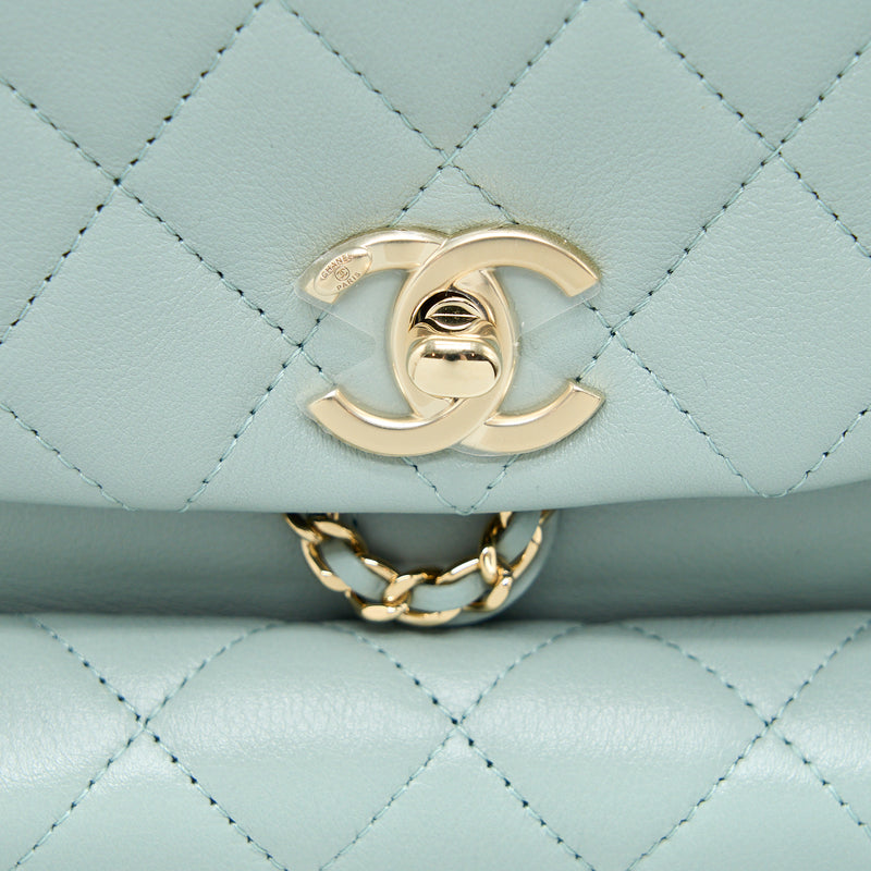 Chanel 23C Duma Mini Backpack Calfskin Light Grey LGHW (Microchip)