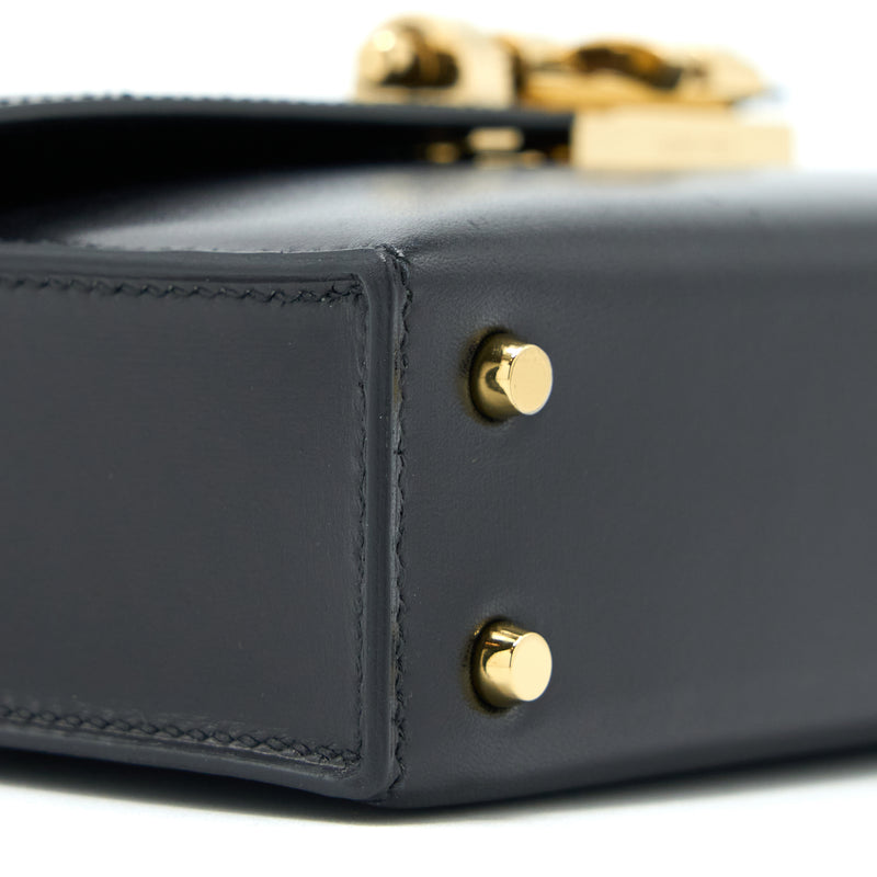 Hermes Mini Verrou Bag Box Black GHW STAMP D