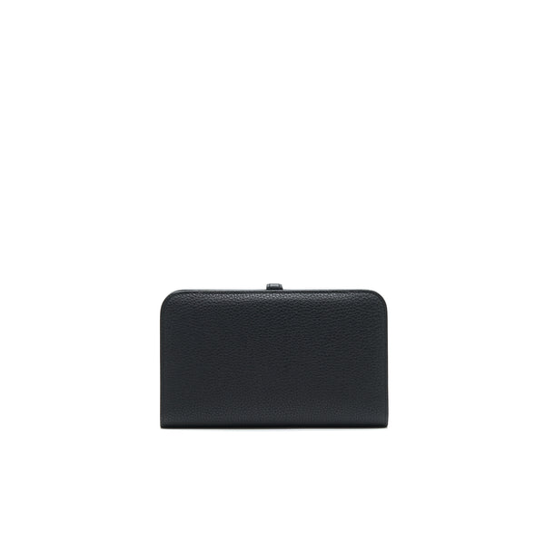 Hermes Dogon Duo Wallet In Black Togo SHW