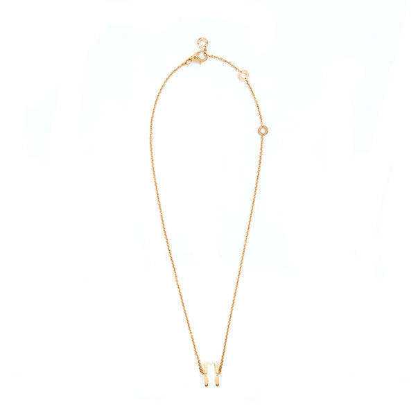 Bvlgari B.Zero Necklace Rose Gold With White Ceramic