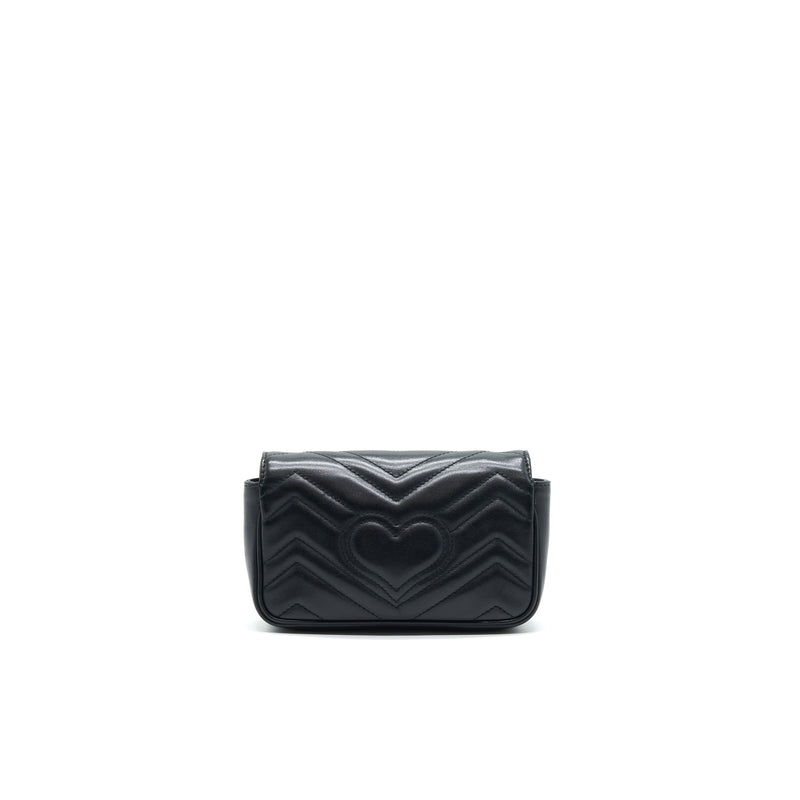 GUCCI GG MARMONT SUPER MINI LEATHER BAG BLACK