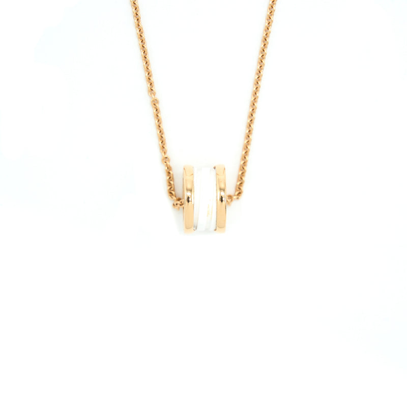 Bvlgari B.Zero Necklace Rose Gold With White Ceramic