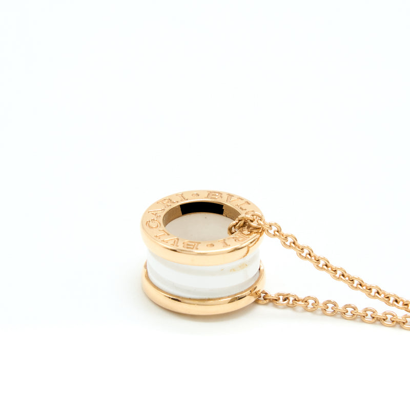 Bvlgari B.Zero Necklace Rose Gold With White Ceramic