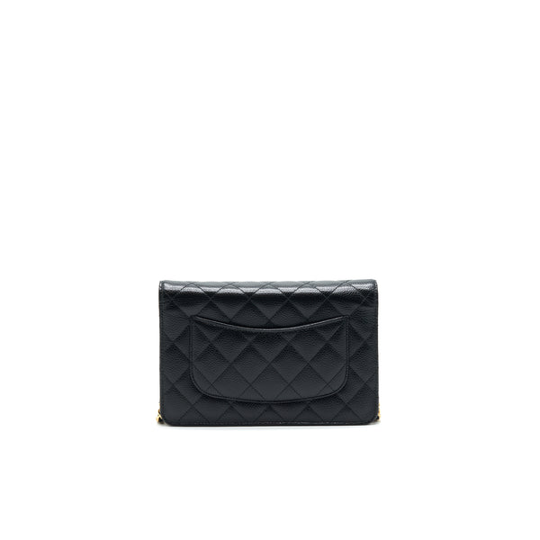 CHANEL WALLET ON CHAIN CAVIER BLACK WITH GHW