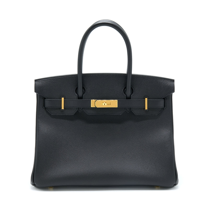 Hermes Birkin 30 Epsom Black GHW Stamp A