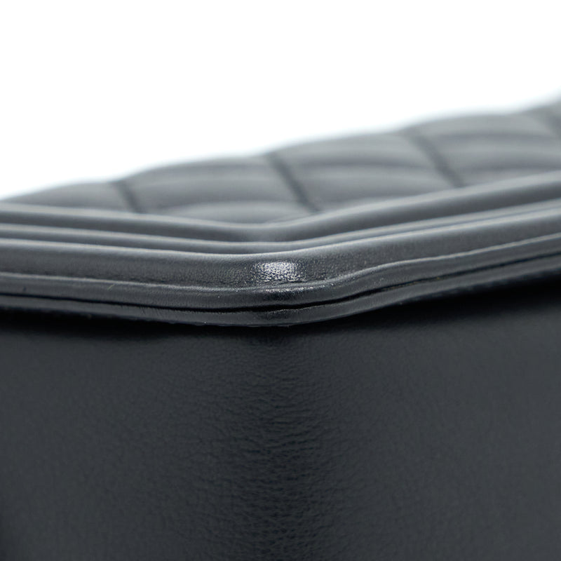 Chanel Small Boy Bag Calfskin Black With Ruthenium Hardware