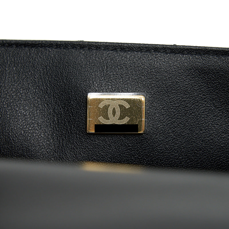 Chanel Mini rectangular flap Bag Lambskin Black LGHW (microchip)