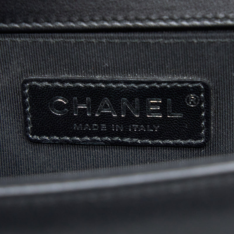 Chanel Small Boy Bag Calfskin Black With Ruthenium Hardware