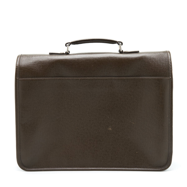Louis Vuitton Men’s Large Briefcase With Shoulder Strap Dark Brown SHW