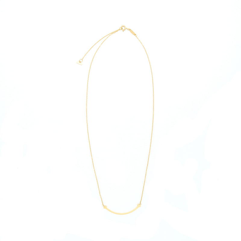 Tiffany Small T Smile Pendant Necklace Yellow Gold