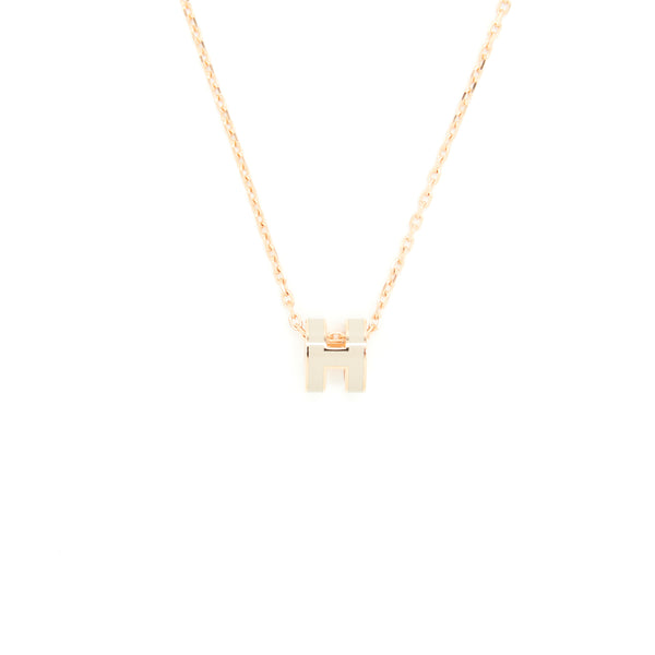 Hermes mini Pop h pendant marron Glace RGHW
