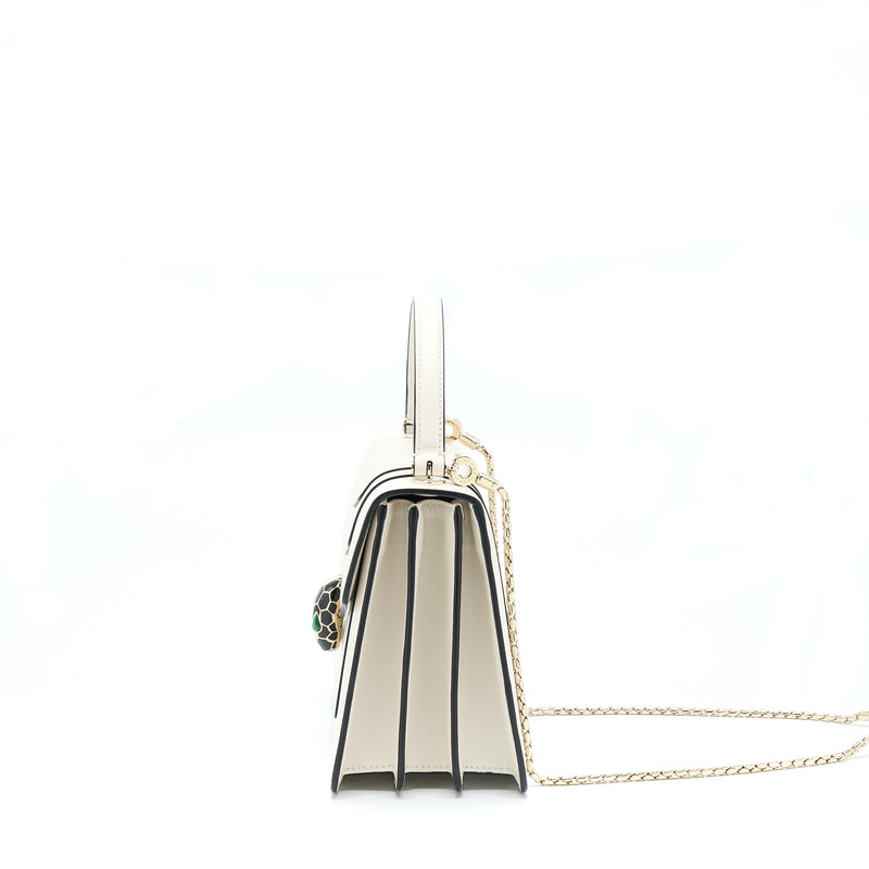 Bvlgari Top Handle Serpenti Bag White