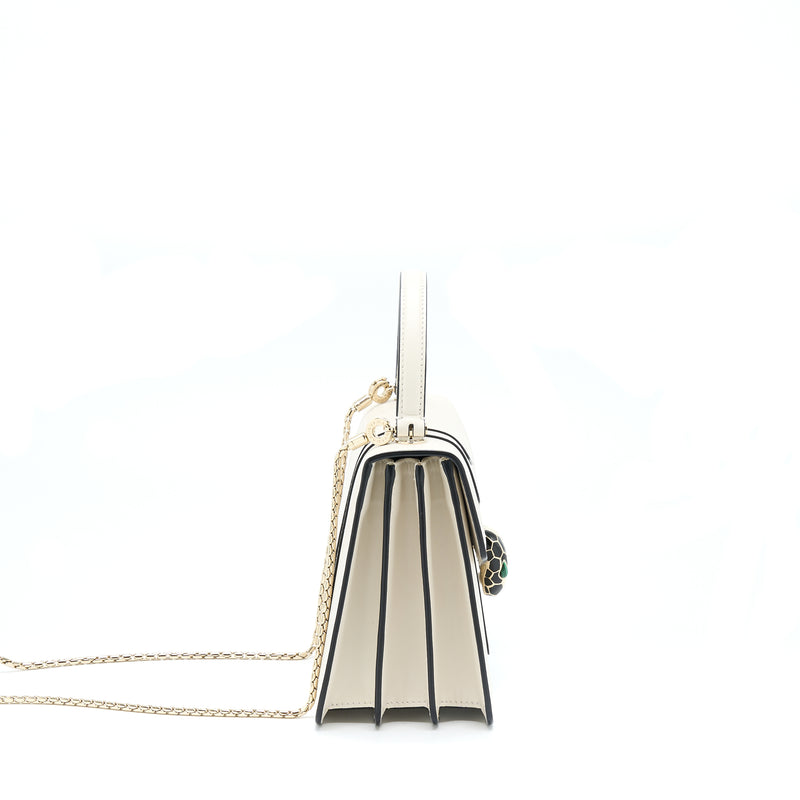 Bvlgari Top Handle Serpenti Bag White